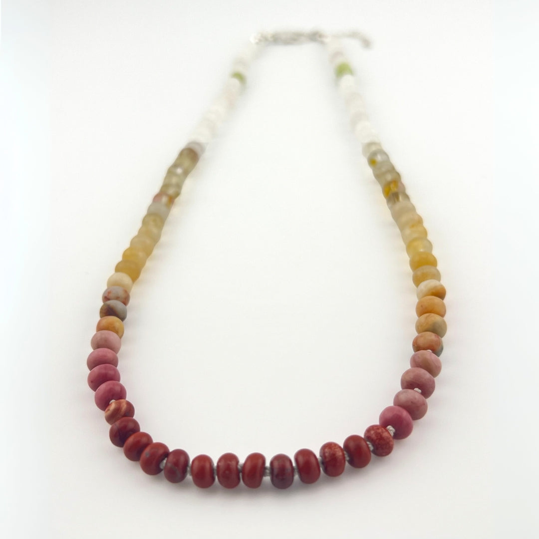 Desert - Knotted Silk Gemstone Bead Necklace