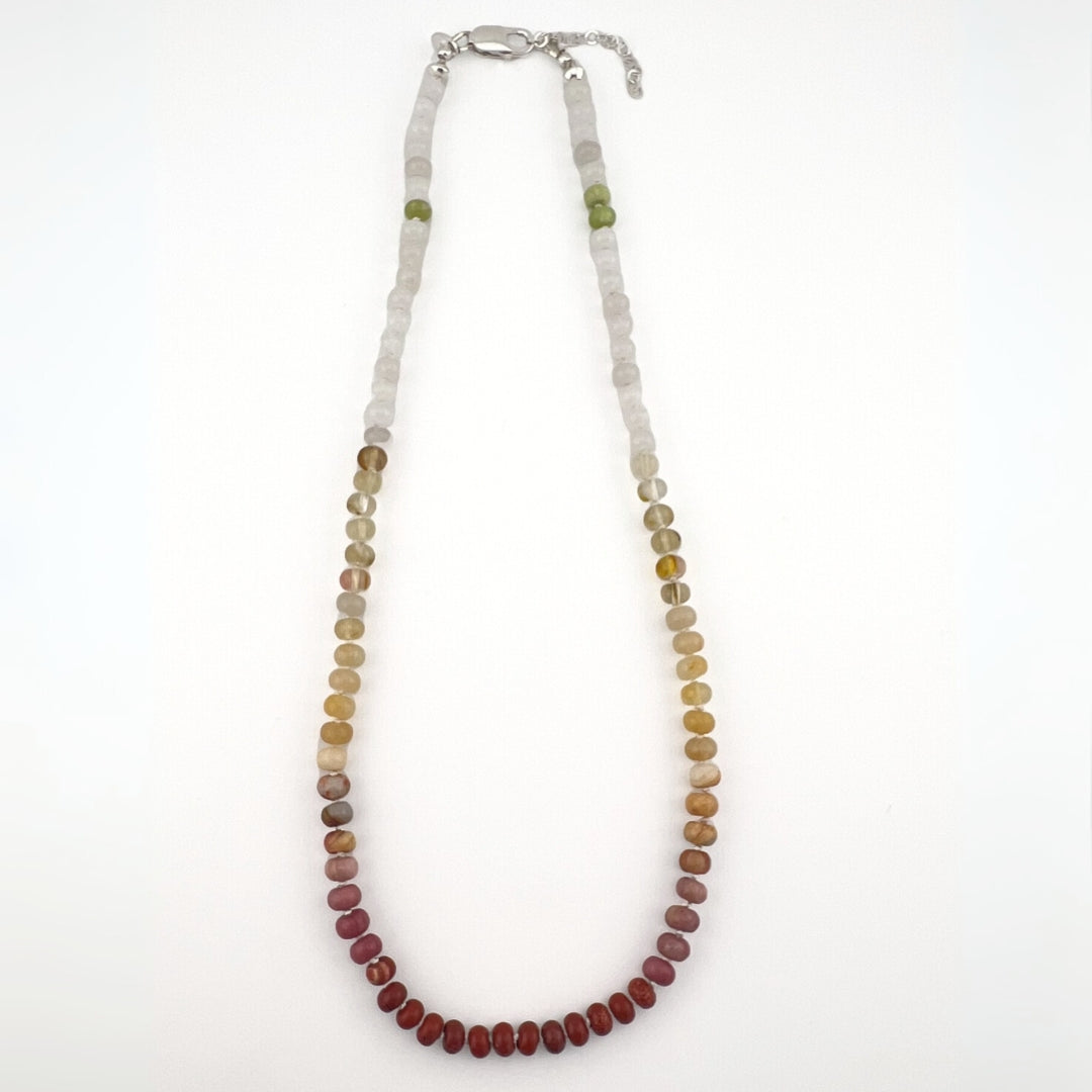 Desert - Knotted Silk Gemstone Bead Necklace