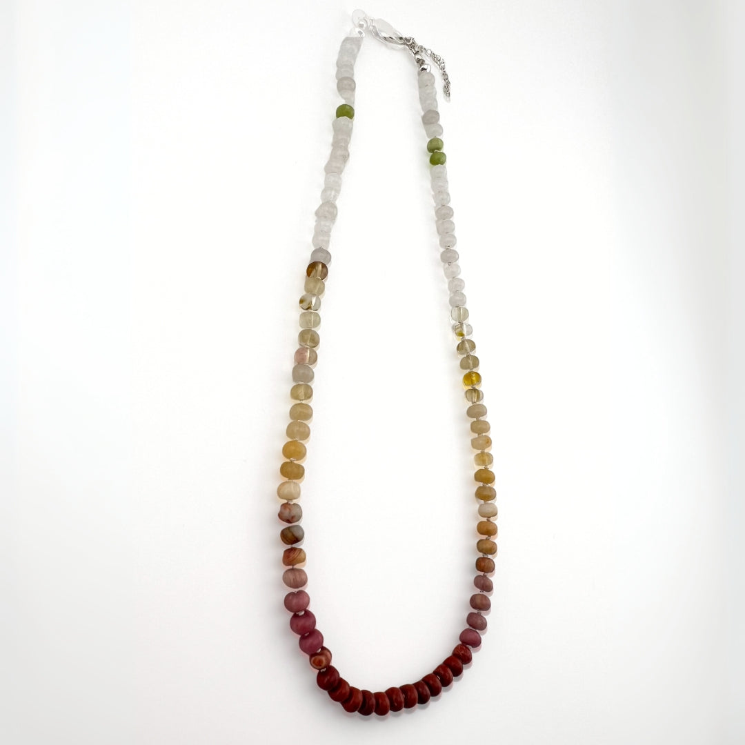 Desert - Knotted Silk Gemstone Bead Necklace