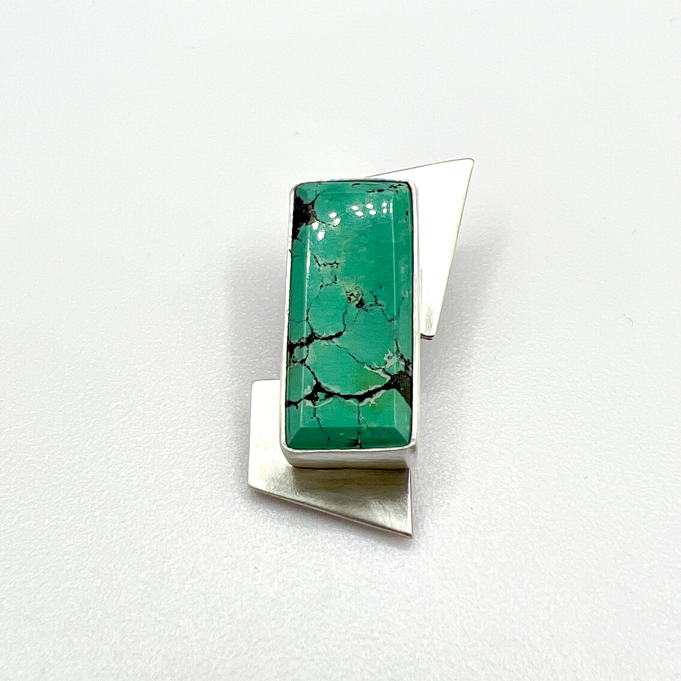 Turquoise Geometric Brooch