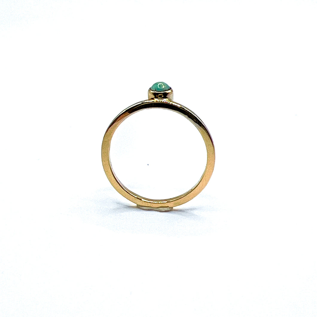 Gold Side Turquoise Ring