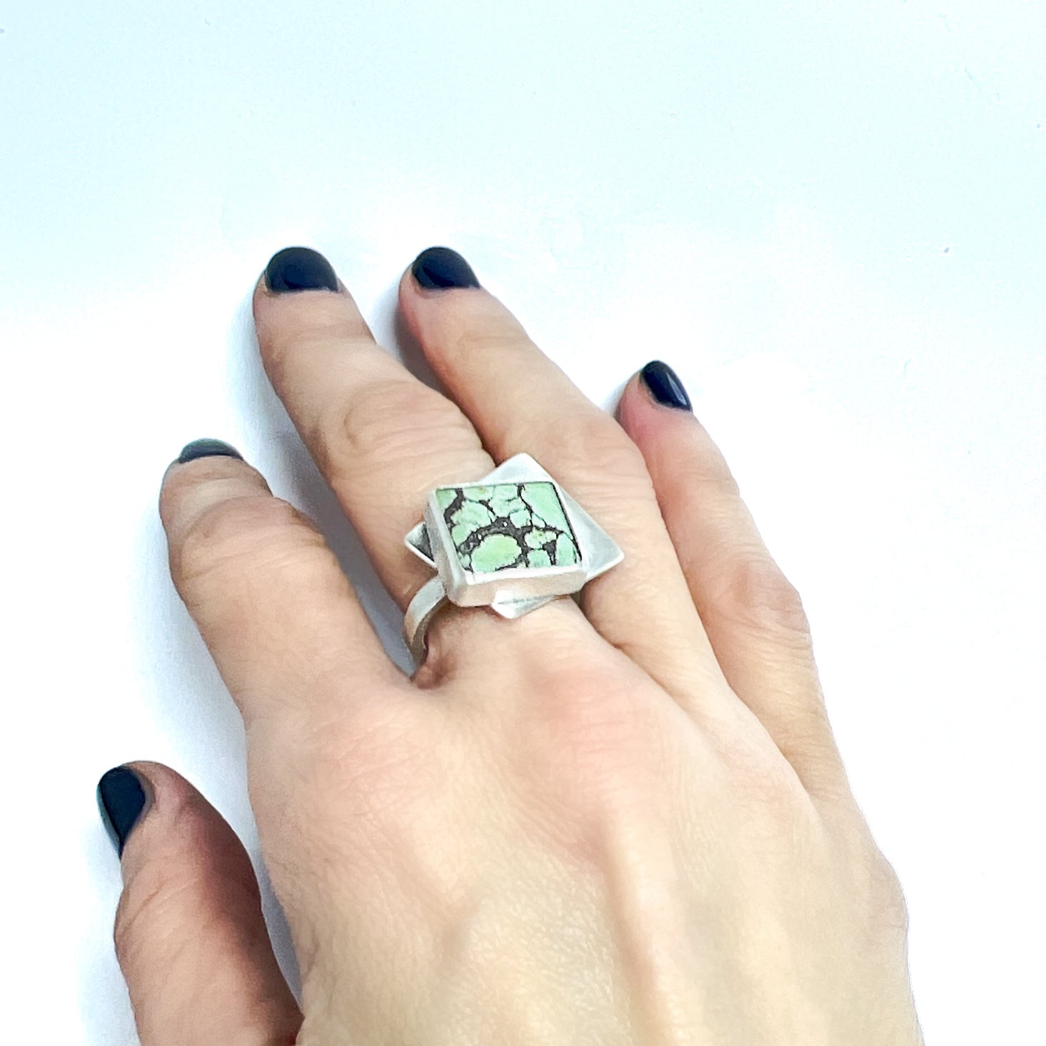 Geometric Turquoise Ring