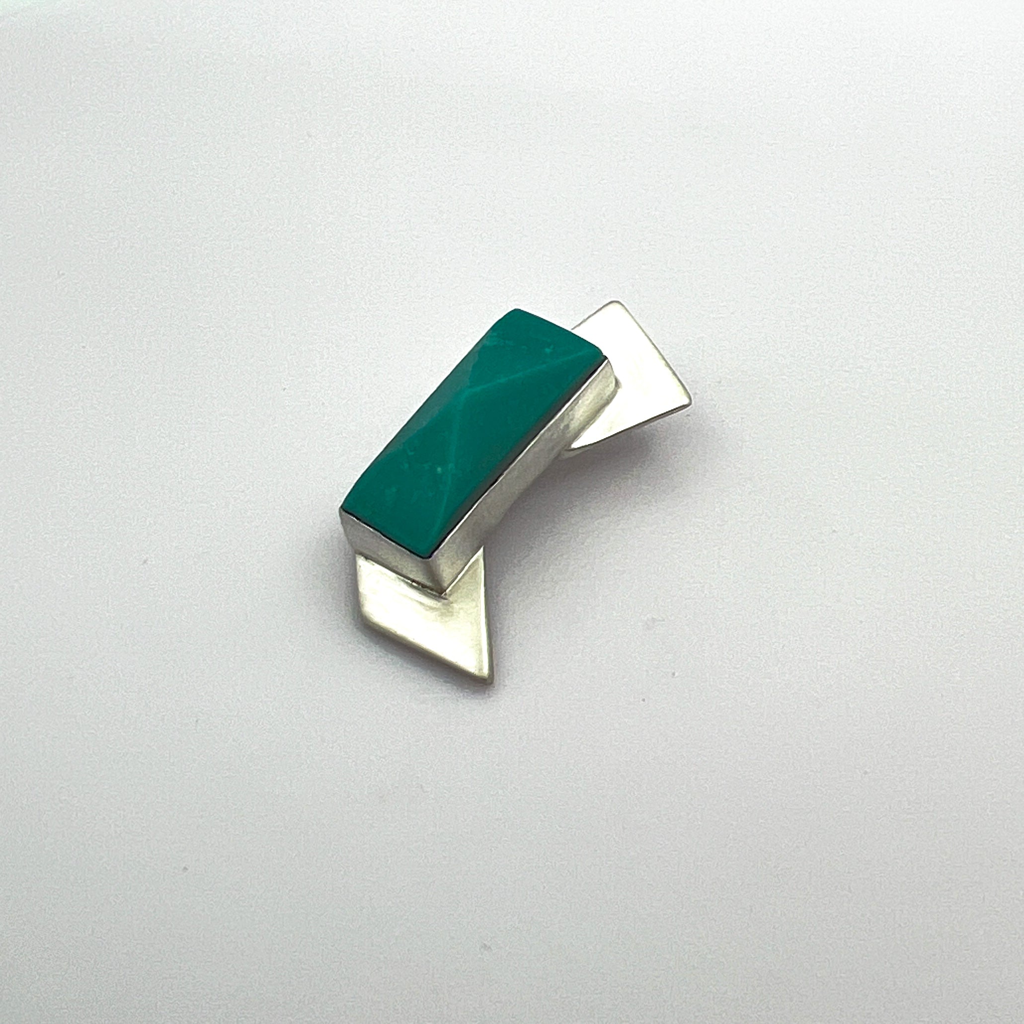 Geometric Rectangular Turquoise Pendant