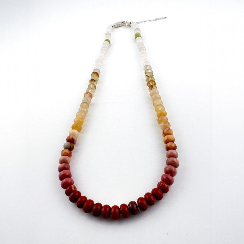 Desert - Knotted Silk Gemstone Bead Necklace