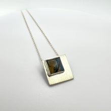 Load image into Gallery viewer, Squared Labradorite Silver Pendant
