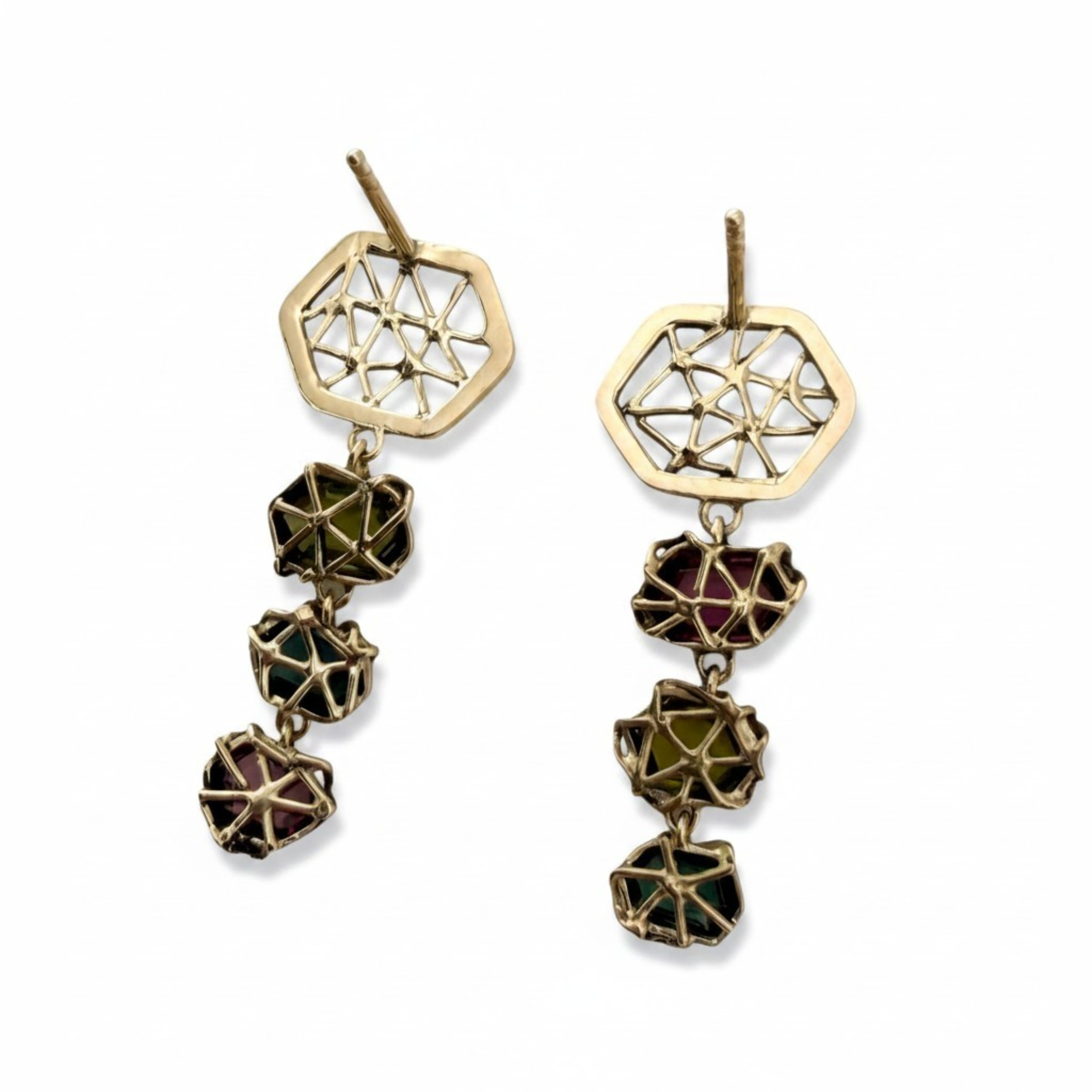 Gold Tourmaline Earrings