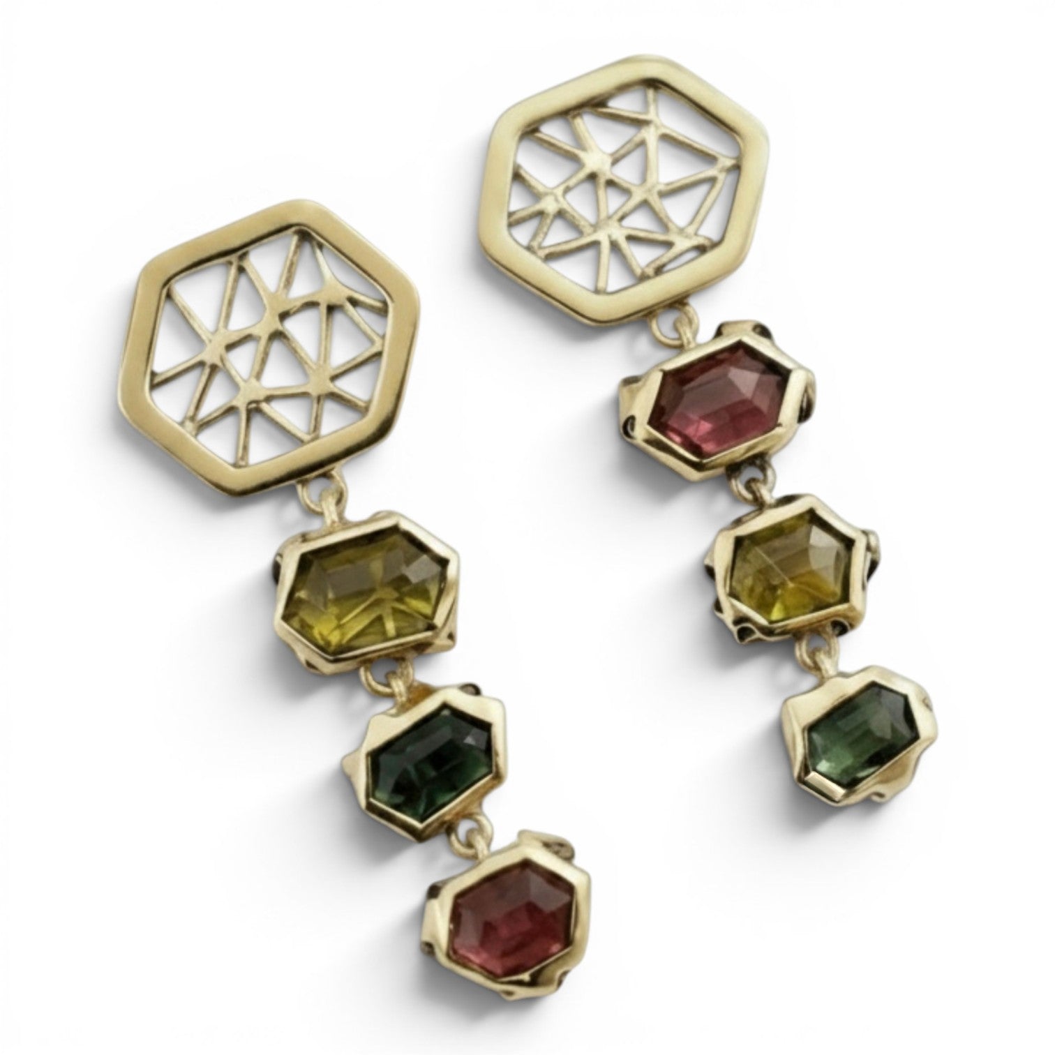 Gold Tourmaline Earrings