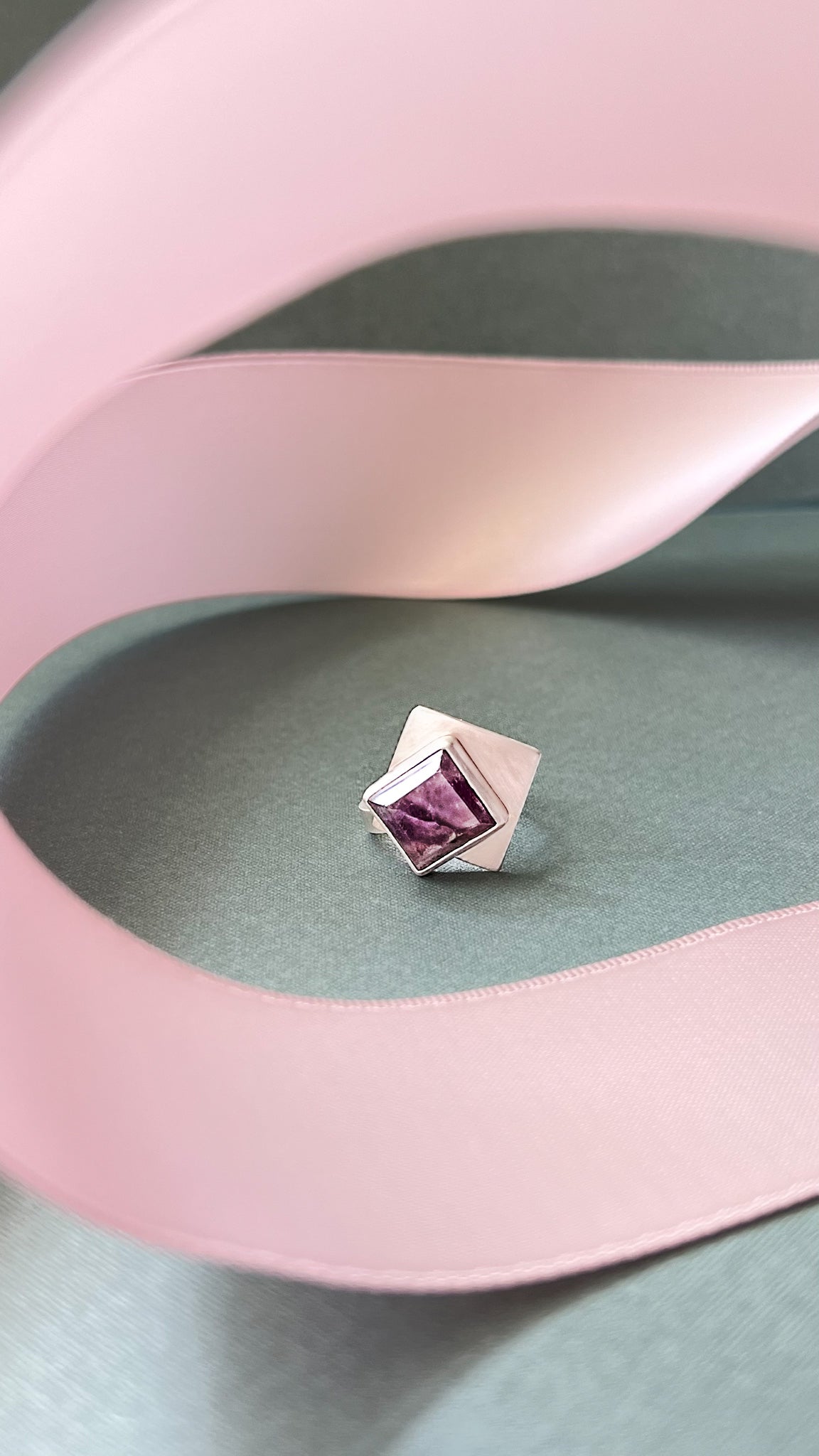 Squared Amethyst Ring