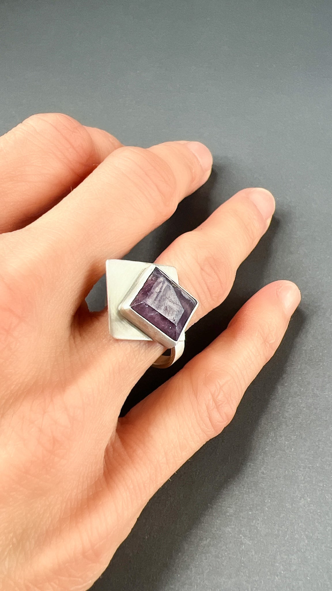 Squared Amethyst Ring