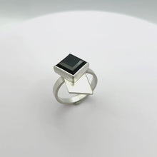Load and play video in Gallery viewer, Geometric Black Spinel Ring
