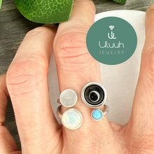 Load image into Gallery viewer, Planets Ring - Opal Onyx Turquoise Silver Ring
