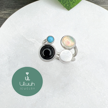 Load image into Gallery viewer, Planets Ring - Opal Onyx Turquoise Silver Ring
