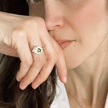 Load image into Gallery viewer, Tourmaline and Aquamarine Gold Ring
