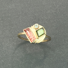 Load image into Gallery viewer, Tourmaline and Aquamarine Gold Ring
