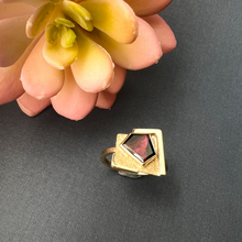 Load image into Gallery viewer, Geometric Gold Sapphire Ring
