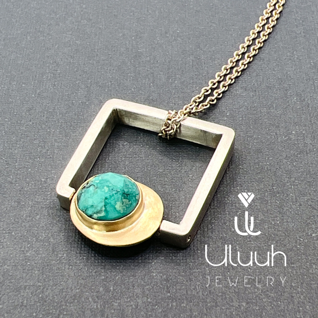 Turquoise Squared Ring & Pendant