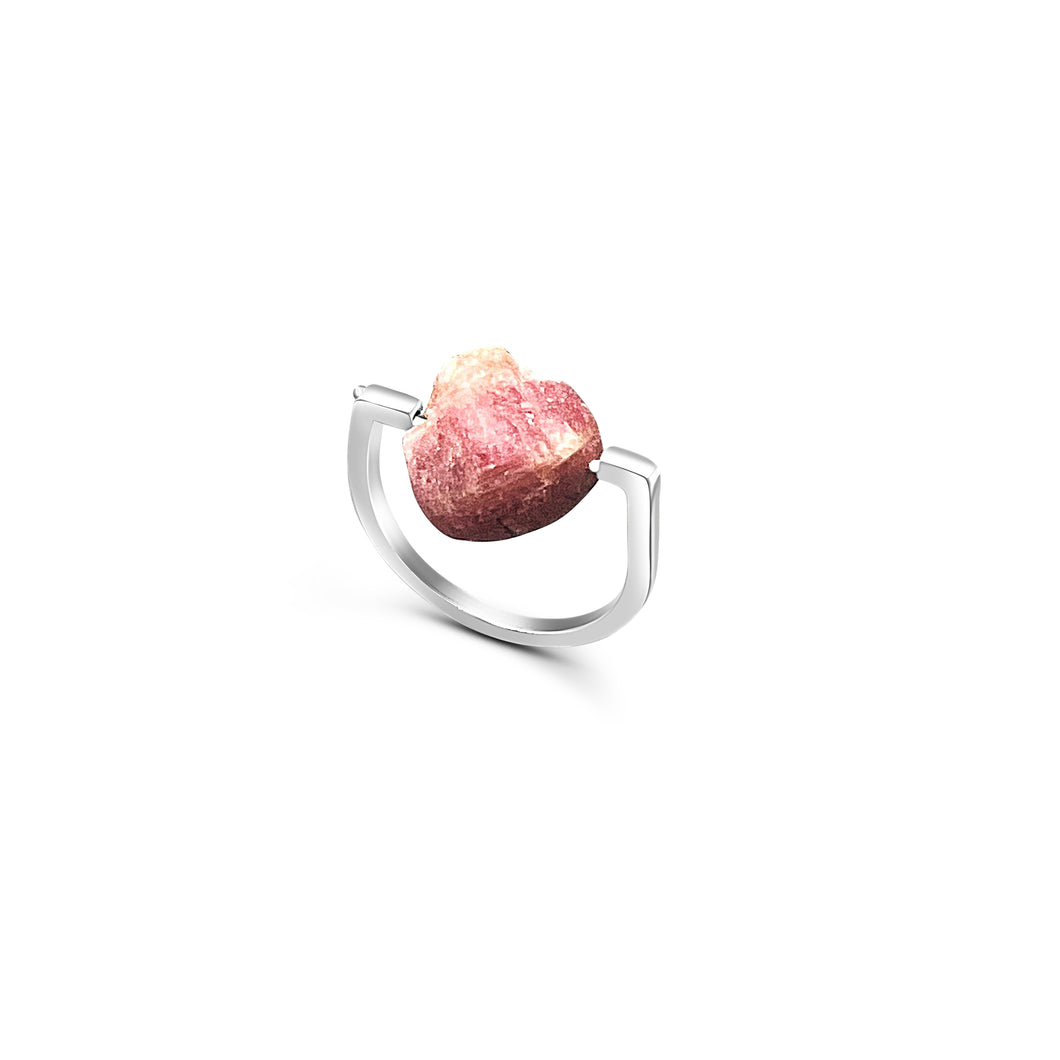 Raw Ruby Silver Ring