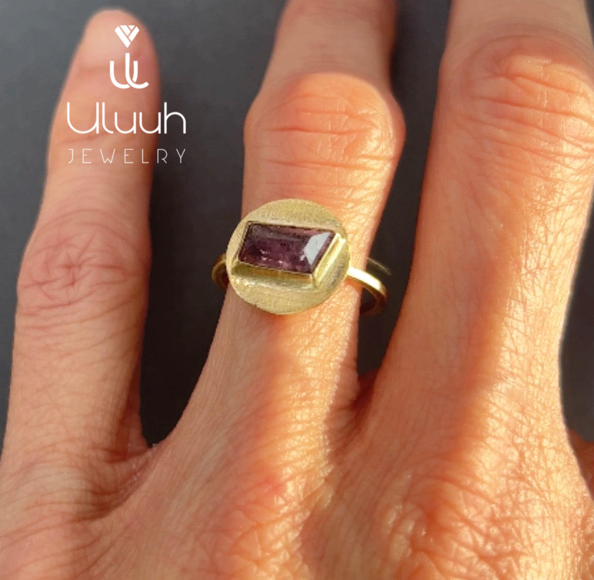 Rustic Modern Pink Sapphire Ring